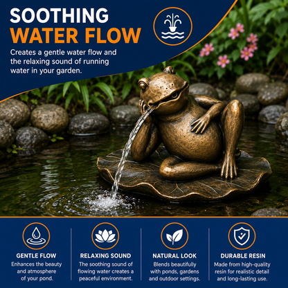 Bermuda Spitter Pond Ornaments Frog Water Feature Ornament Decor