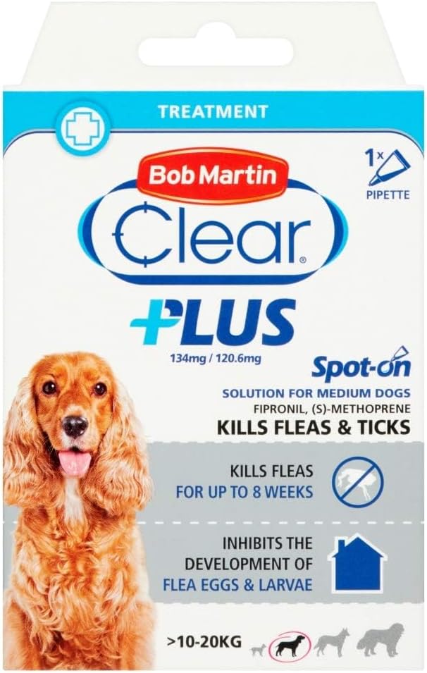 Dog Flea Spot On Bob Martin Clear Plus Kills Fleas Ticks Cat Dog Flea Treatment