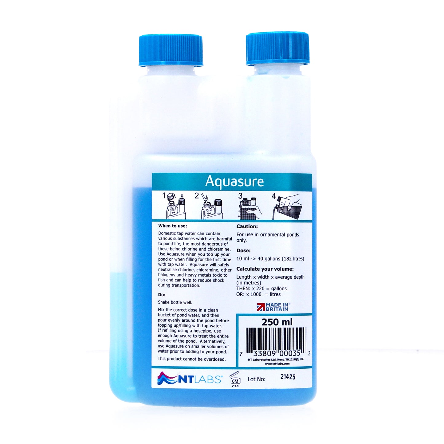 NT Labs Pond Aquasure Chlorine Remover 250ml 