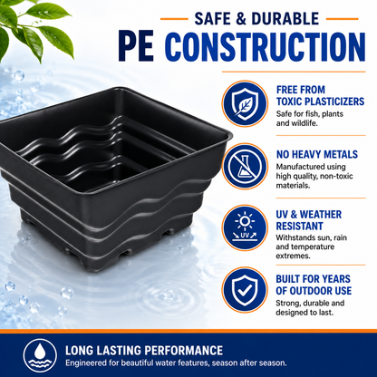 Bermuda 70L PE Preformed Pond Basin 58x58x30cm