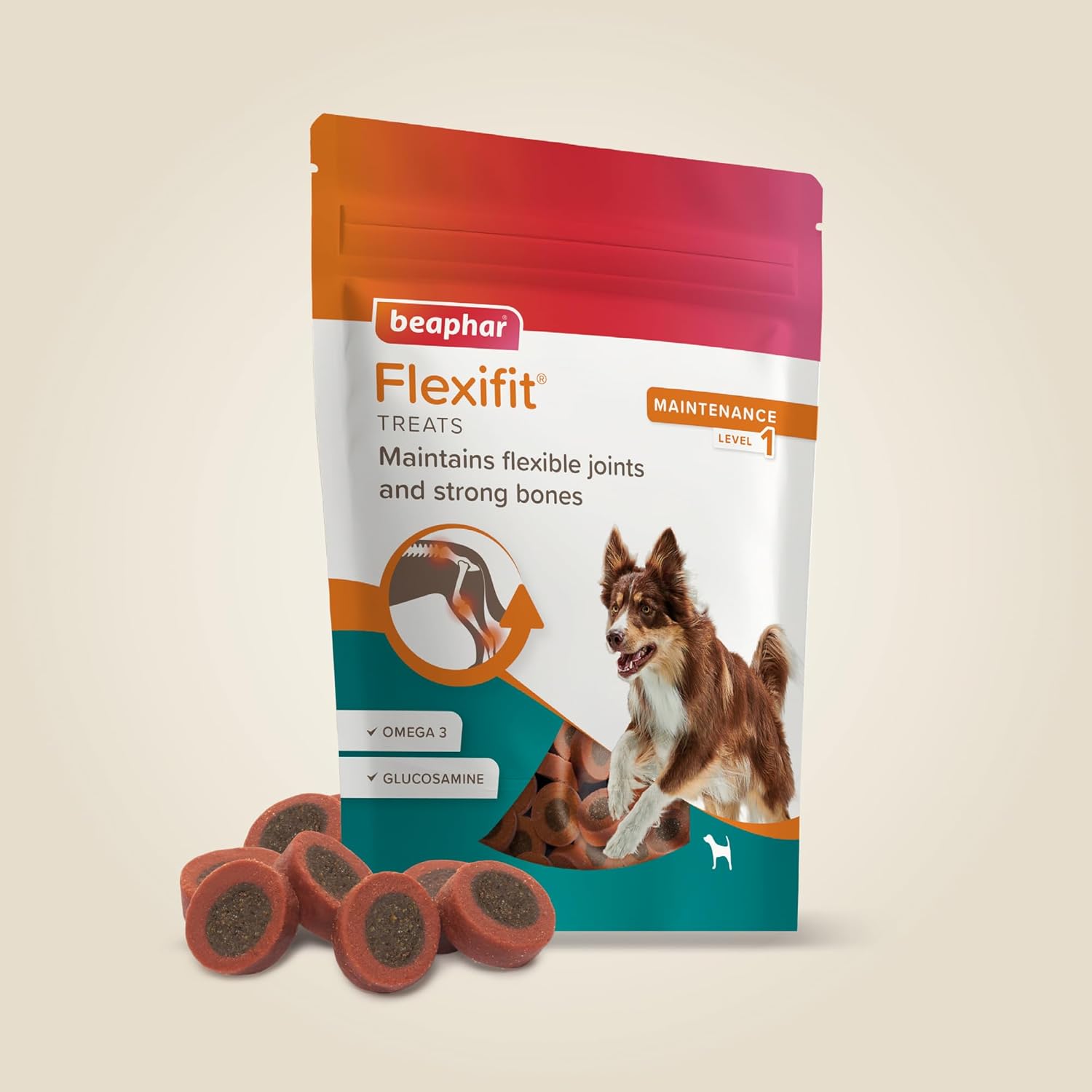 Beaphar Flexifit Joint Supplement 150g Dog Treats Joint Omega 3 Supplement