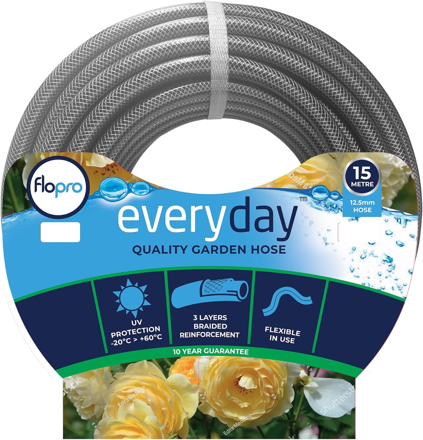 Flopro Everyday Weather Proof 15m/30m/45m Garden Watering Flexibe Hose
