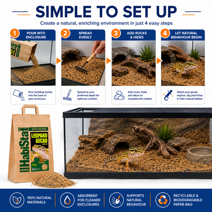 HabiStat Leopard Gecko Bedding Reptile Substrate 10kg