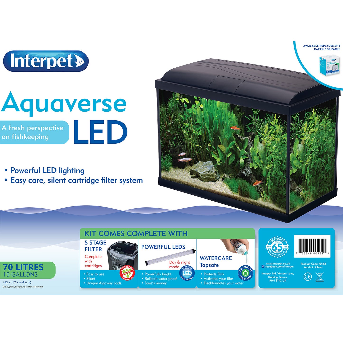 Interpet Aquaverse 70L Aquarium & Black Cabinet