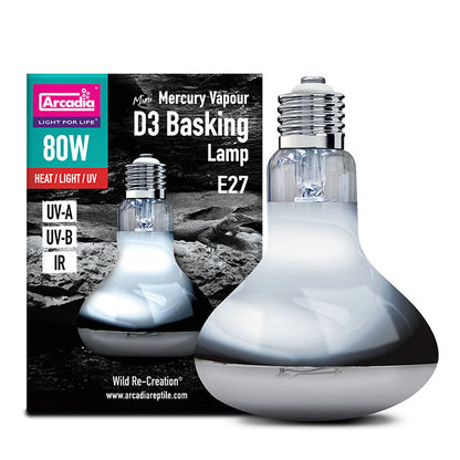 Arcadia 80w D3 UV Basking Lamp - SMA80E27