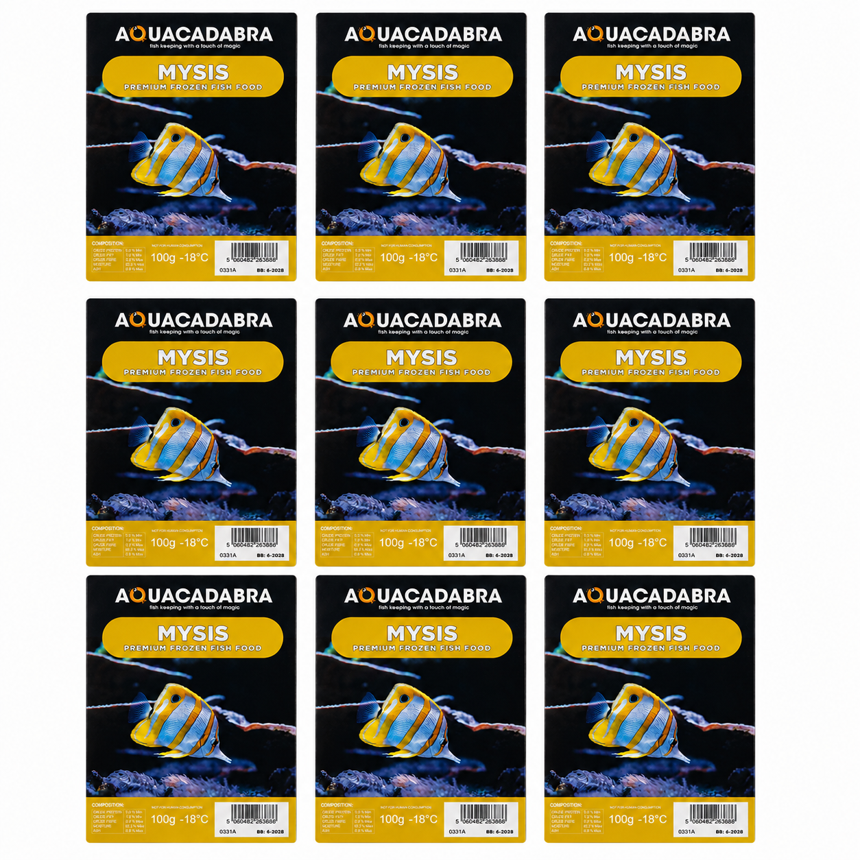 Aquacadabra Frozen Mysis Fish Food 100g Blister Packs Natural Seahorse Aquarium