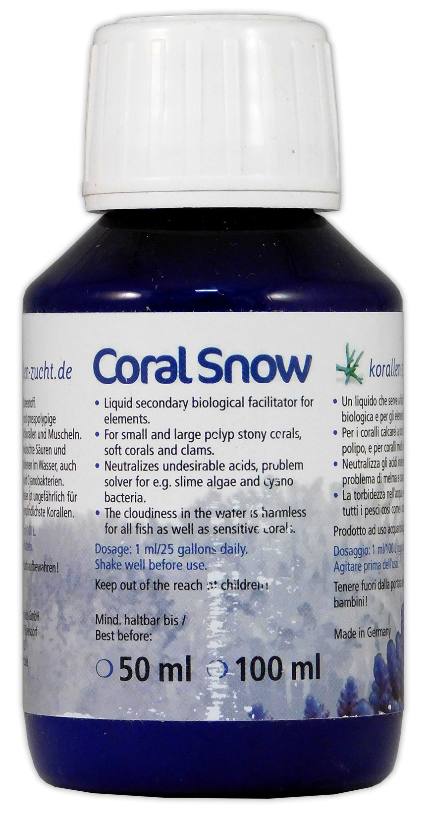Korallen-Zucht Coral Snow Algae & Bacteria Solution