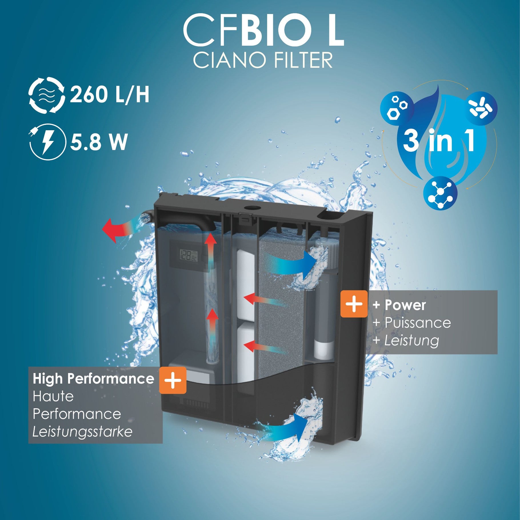 Ciano Aqua 85 LED Aquarium 76L with CBIO Filter