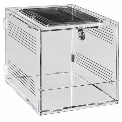 Repto Terra Clear Acrylic Terrarium Mesh Top Lock Reptile Enclosure