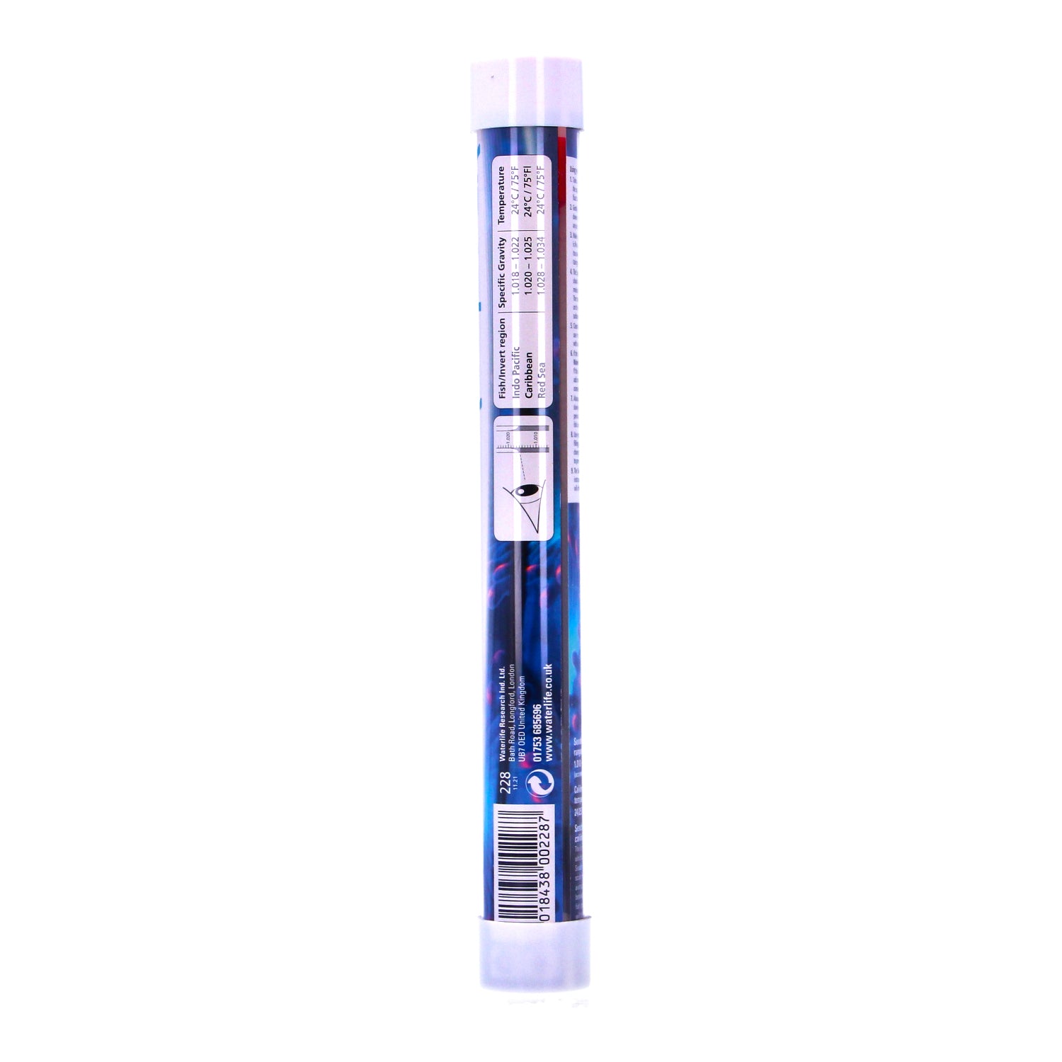 Waterlife Hydrometer SeaDrometer Marine Reef Salt Water Specific Gravity Tester