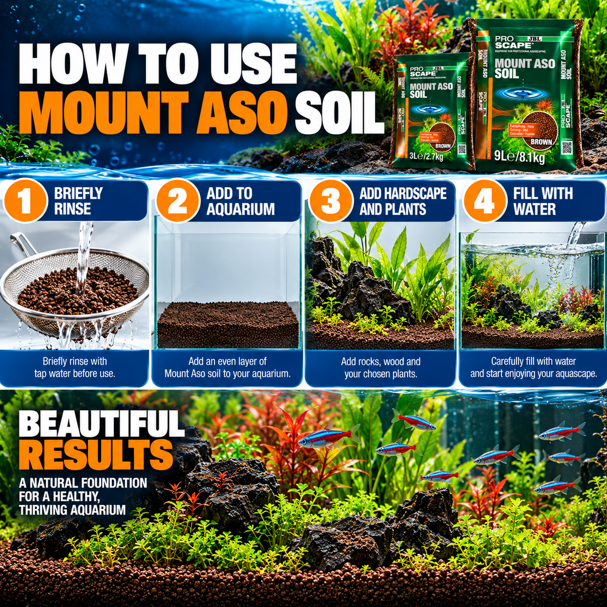 JBL ProScape Brown Volcanic Aquarium Soil Gravel Substrate Planted Tank
