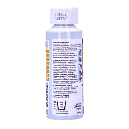 Waterlife Gill Body Fluke Internal Worm Fish Treatment 100ml Aquarium 200L