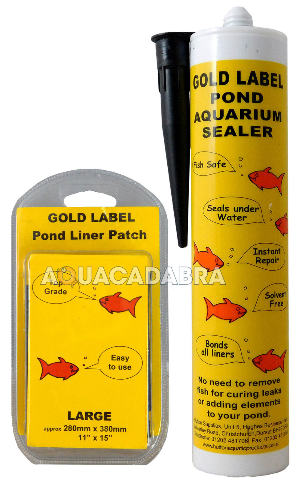 Gold Label Pond Liner Repair Kit Large Patch Sealant Black Clear