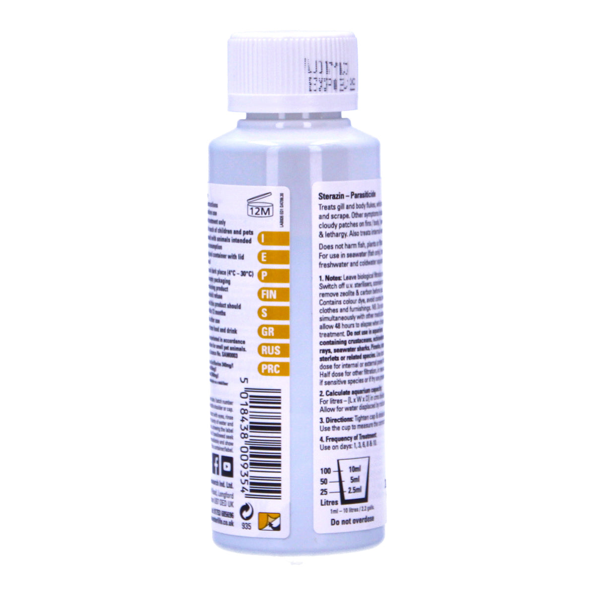 Waterlife Gill Body Fluke Internal Worm Fish Treatment 100ml Aquarium 200L