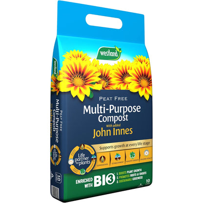 Westland Peat Free Multi-Purpose & John Innes 10L Pouch Compost