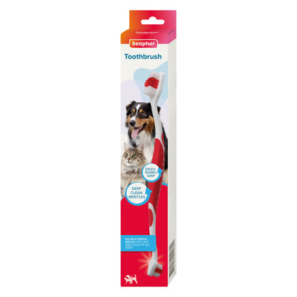 Beaphar Dual-Head Pet Toothbrush for Cats & Dogs