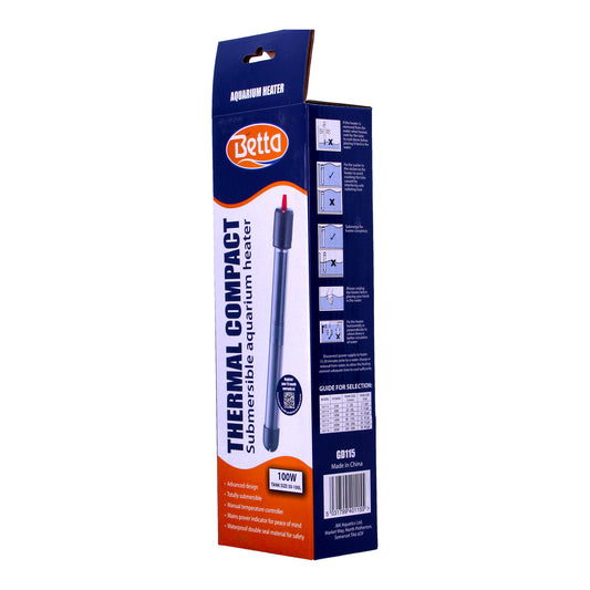 Betta 100W Submersible Aquarium Heater - 50-100 Litres