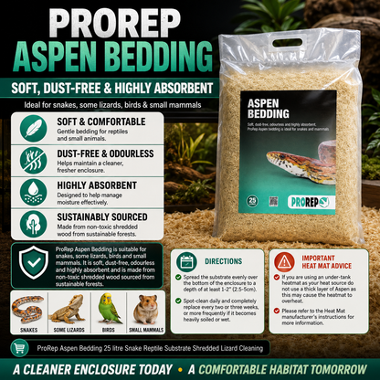 ProRep Aspen Bedding 25L for Reptiles & Small Pets