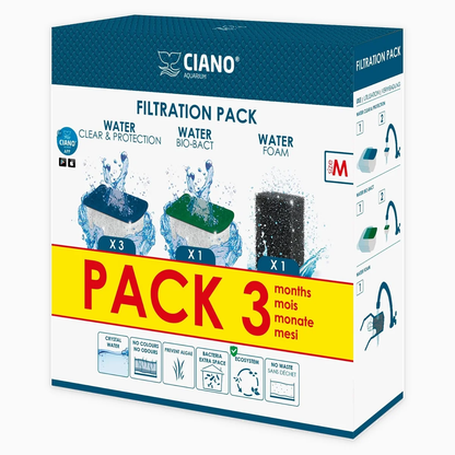 Ciano 3 Month Aquarium Filtration Pack S M L XL Filter Media Bio Bact Foam