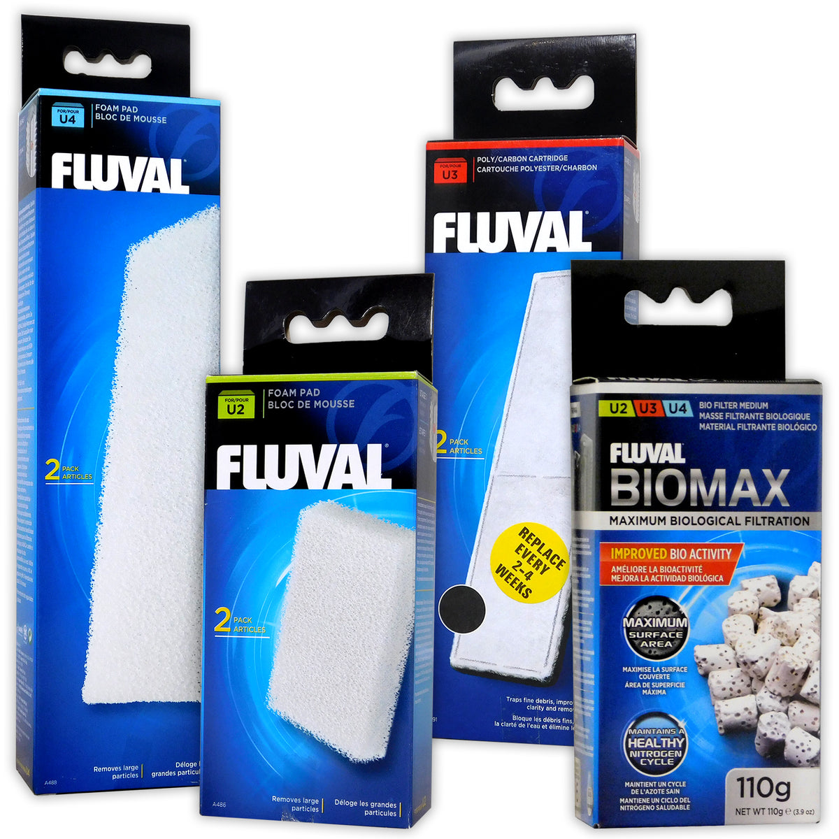 Fluval U Filter Foam & Poly/Carbon & Biomax