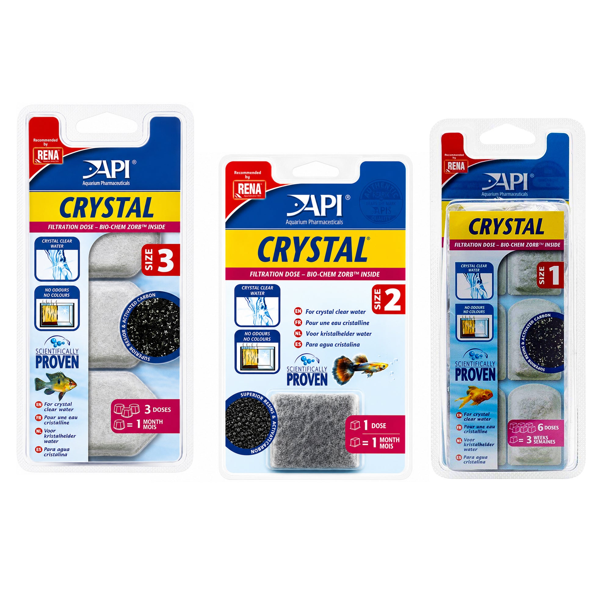 API Crystal Filter Cartridges for Superclean Internal Filters Resin Carbon