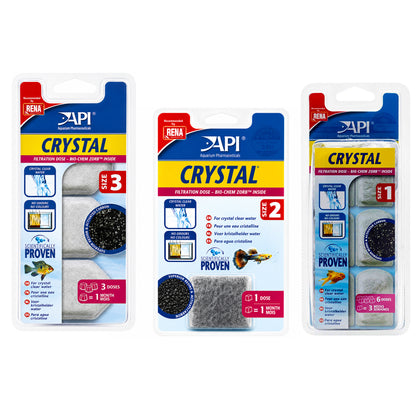 API Crystal Filter Cartridges for Superclean Internal Filters Resin Carbon