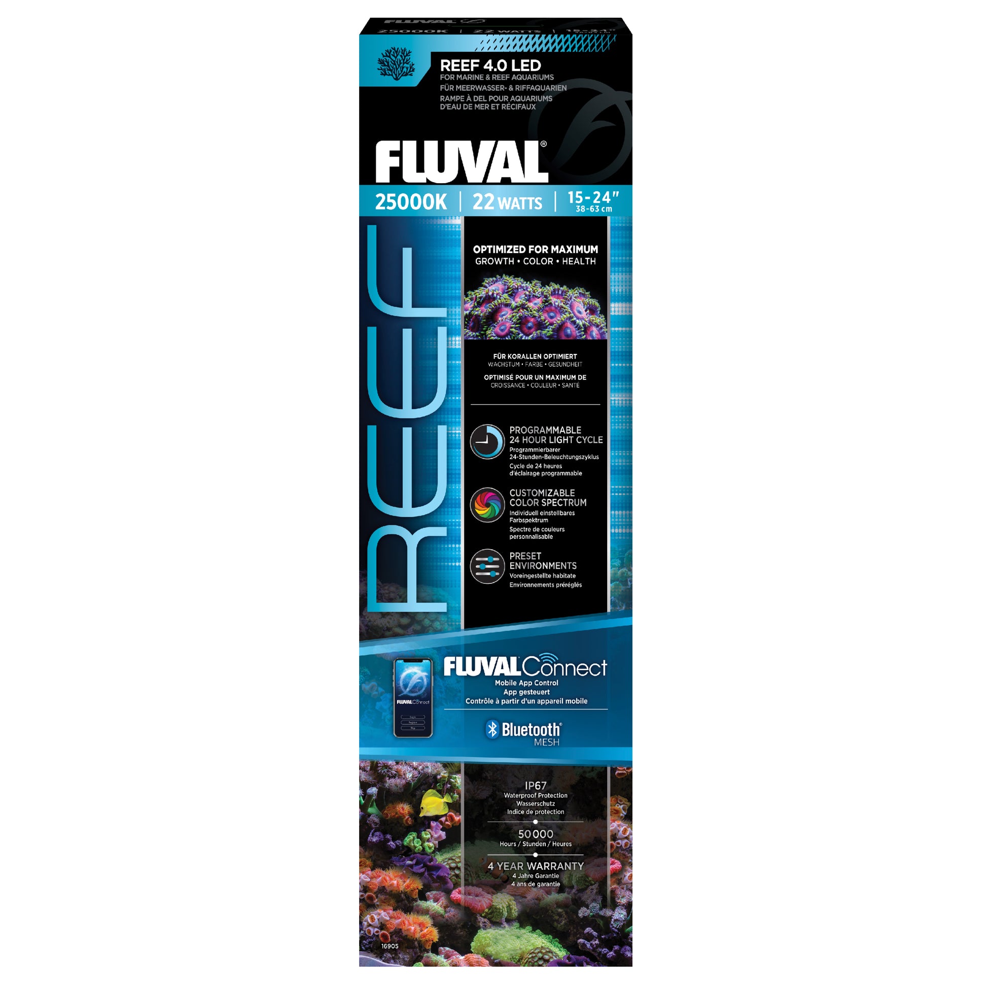 Fluval LED Reef 4.0, 22W 38cm BT MESH
