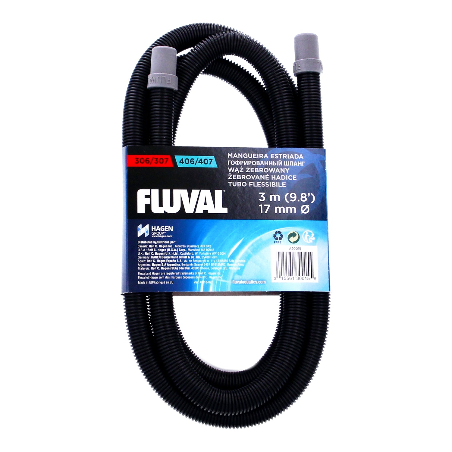 Fluval Ribbed Hose 3m A20015 Genuine Spare Part 304 404 305 405 306 406 407