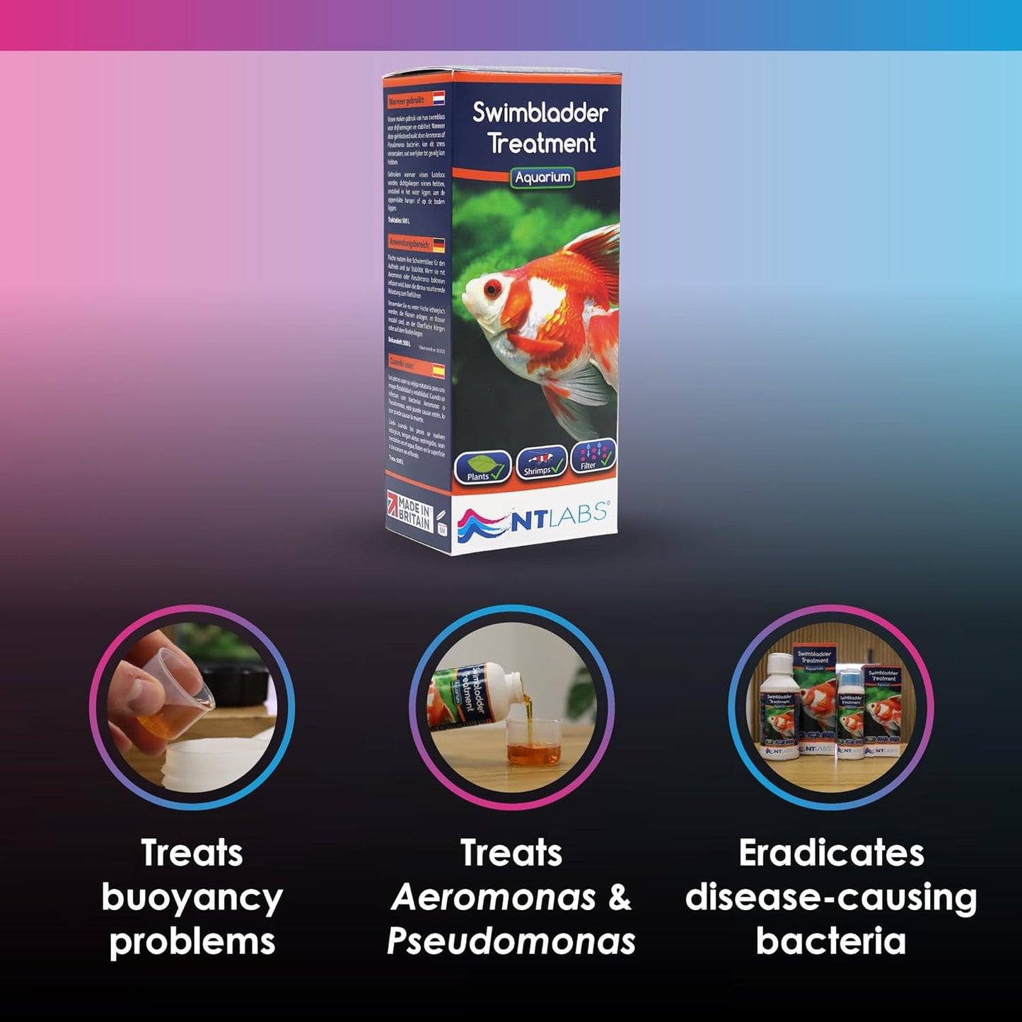 NT Labs Swimbladder Aquarium Tropical Cold Water Fish Tank Disease Treatment 