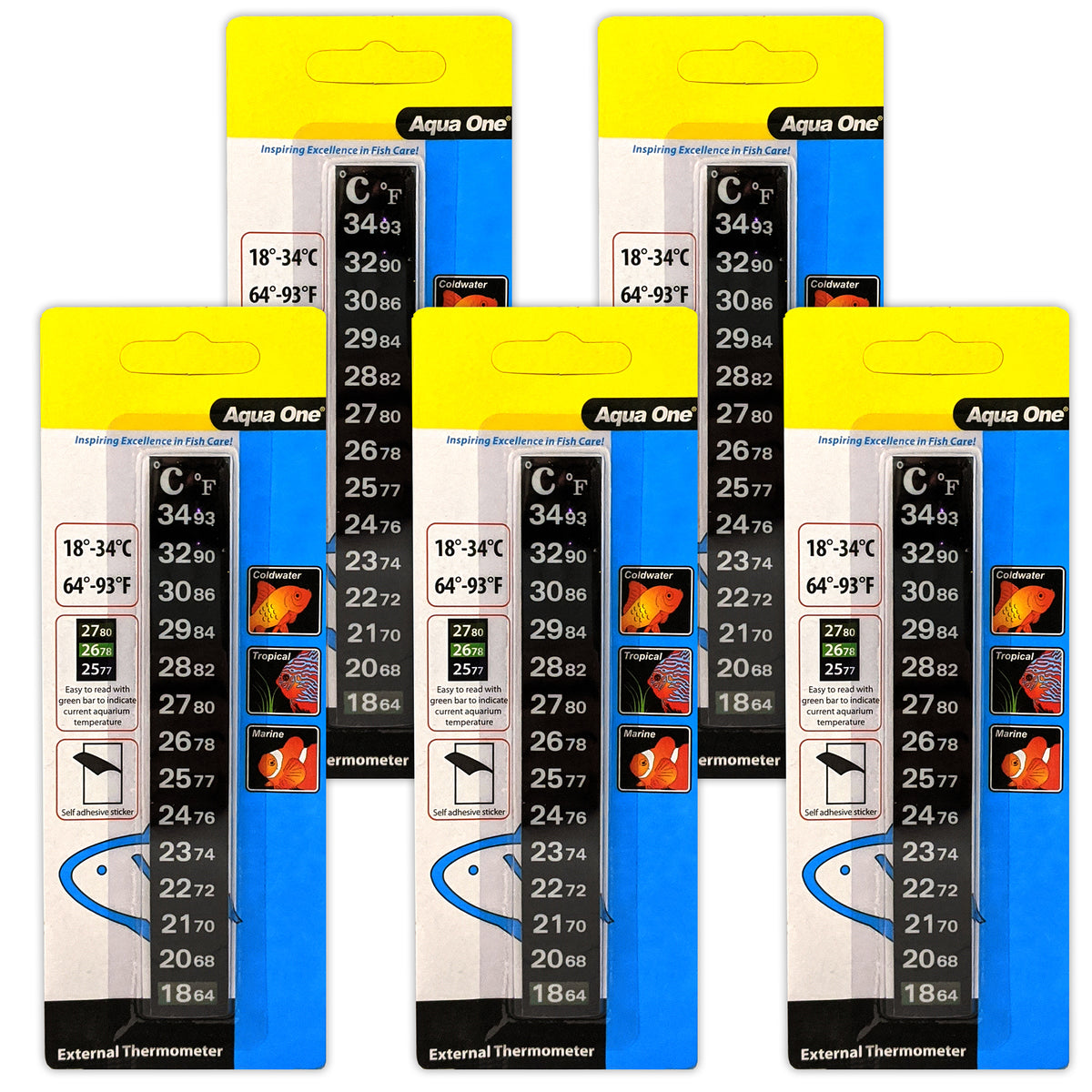 Aquarium LCD Stick On Thermometer Strip Fish Tank Digital Temperature