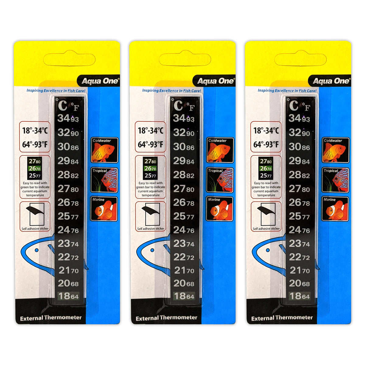 Aquarium LCD Stick On Thermometer Strip Fish Tank Digital Temperature