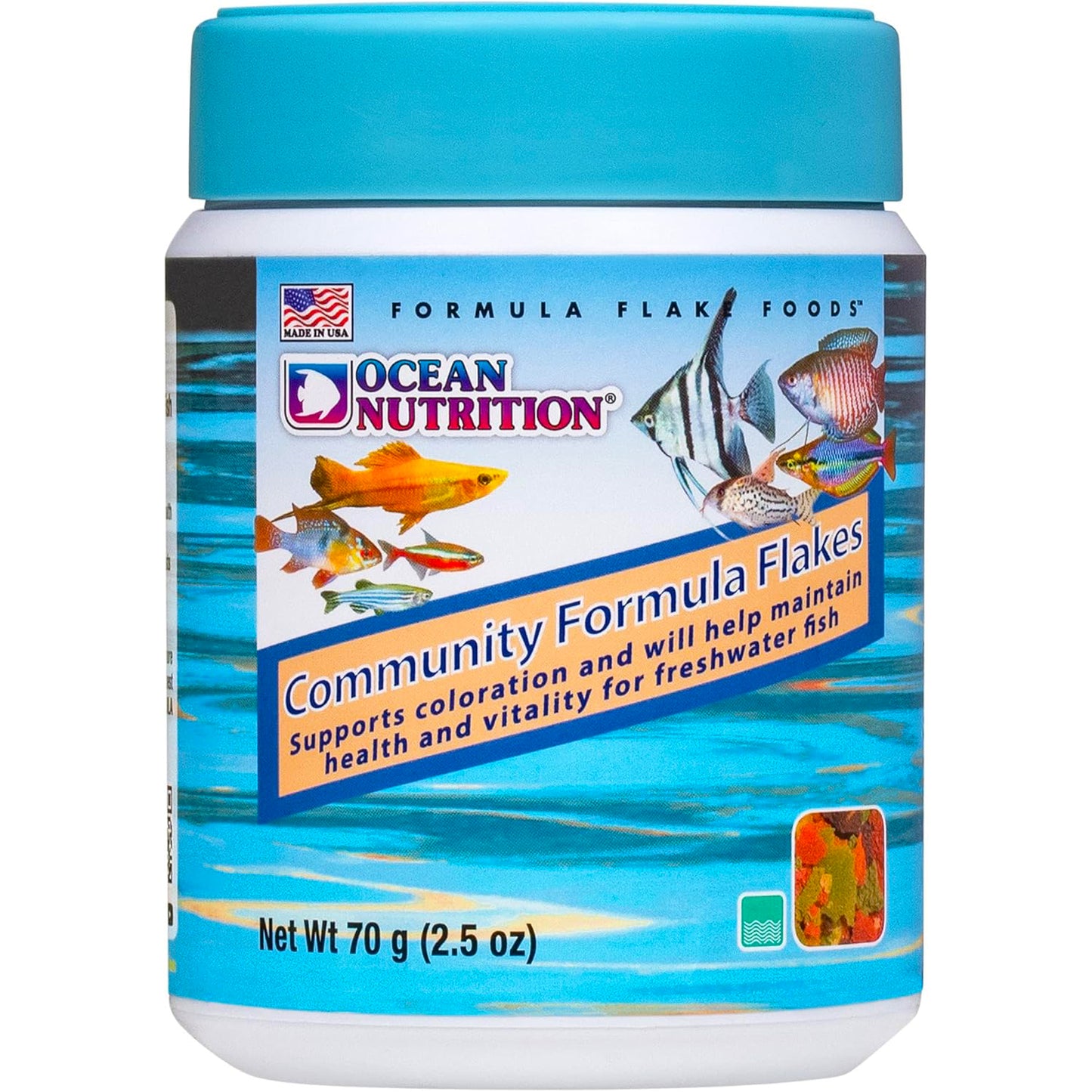 Ocean Nutrition Community Flake Fish Food with Garlic & Vitamins 71g