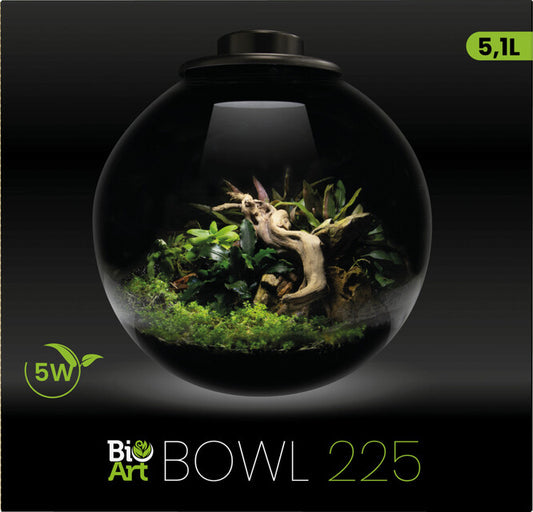 Superfish BioArt Bowl 225 Black Nano Garden – 5.1L LED Plant Terrarium Dome