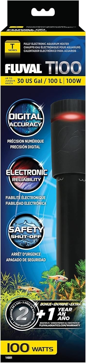 Fluval T100 100W Heater for Freshwater Aquariums up to 30 Gal