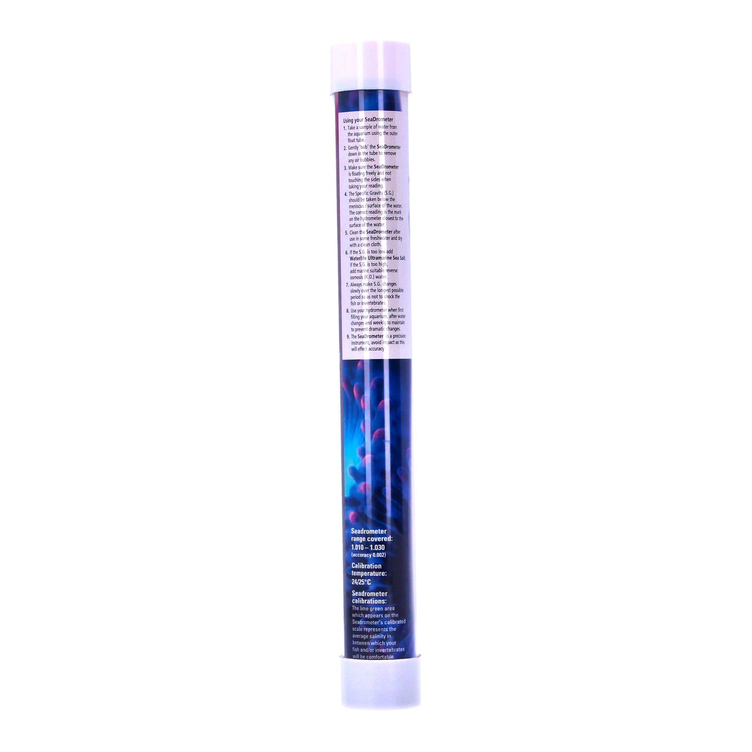 Waterlife Hydrometer SeaDrometer Marine Reef Salt Water Specific Gravity Tester