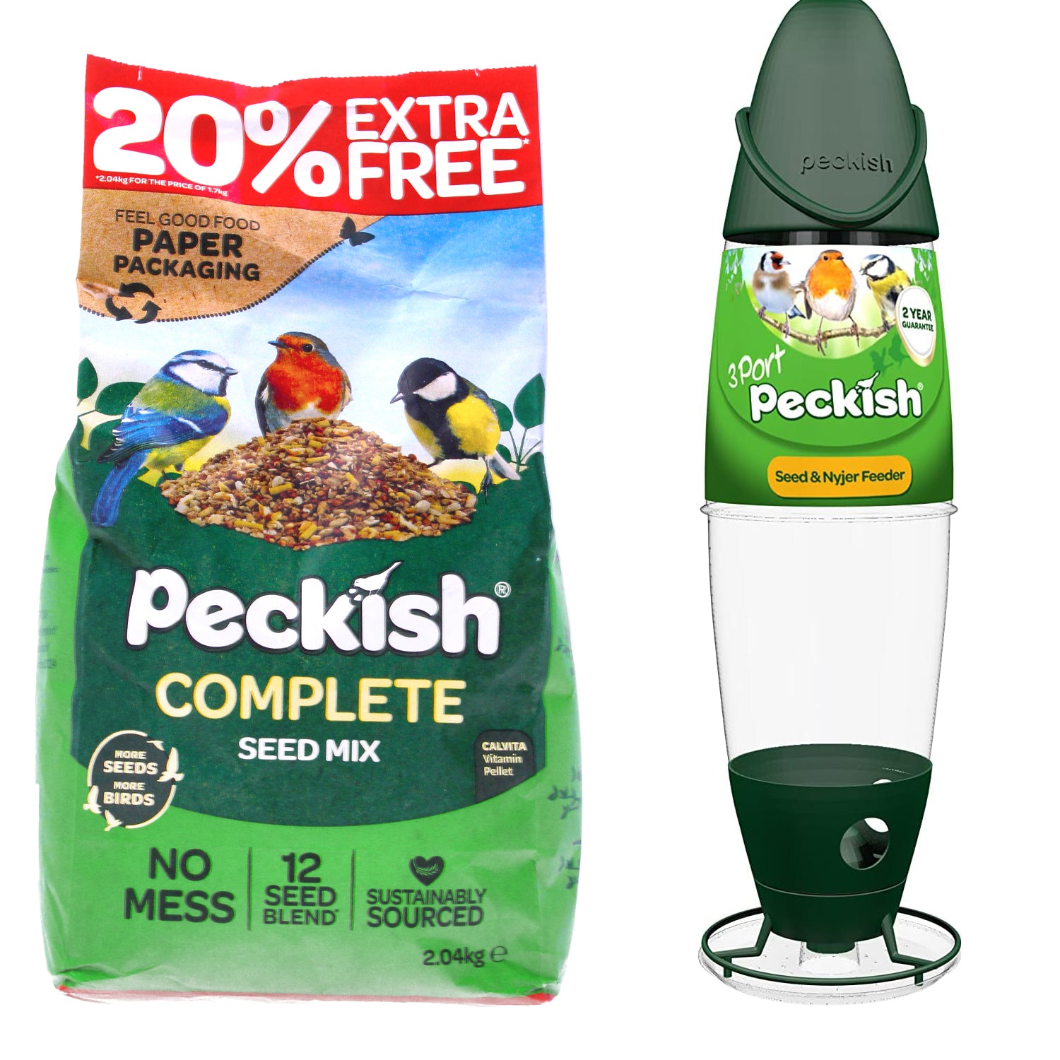  Wild Bird Feeder & Complete Seed Mix 2.04kg