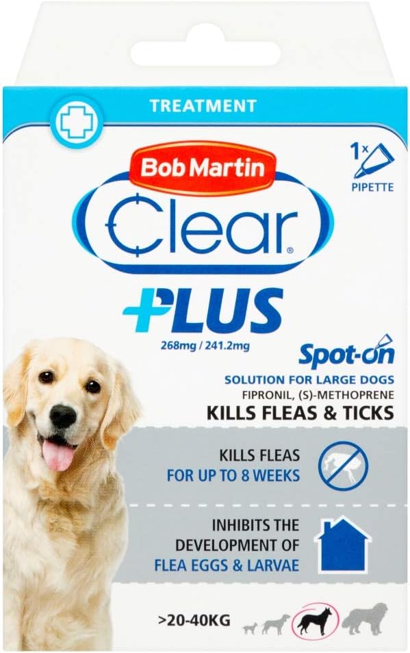 Dog Flea Spot On Bob Martin Clear Plus Kills Fleas Ticks Cat Dog Flea Treatment