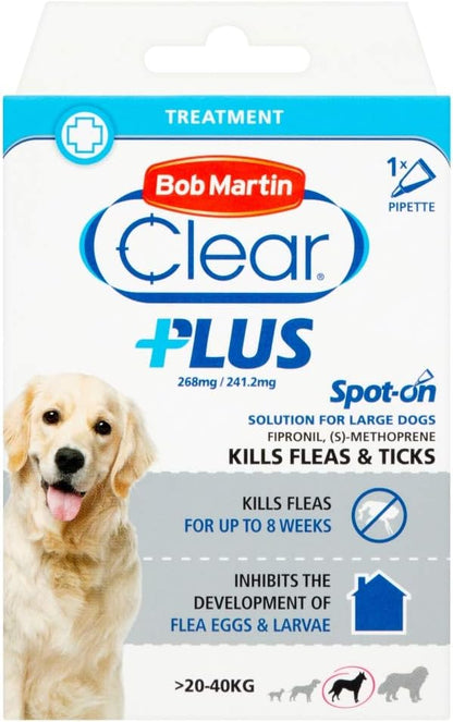 Dog Flea Spot On Bob Martin Clear Plus Kills Fleas Ticks Cat Dog Flea Treatment