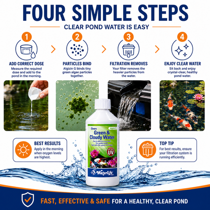 WaterLife Algizin G Pond Algae Green Cloudy Water Control Clears Fast Effective