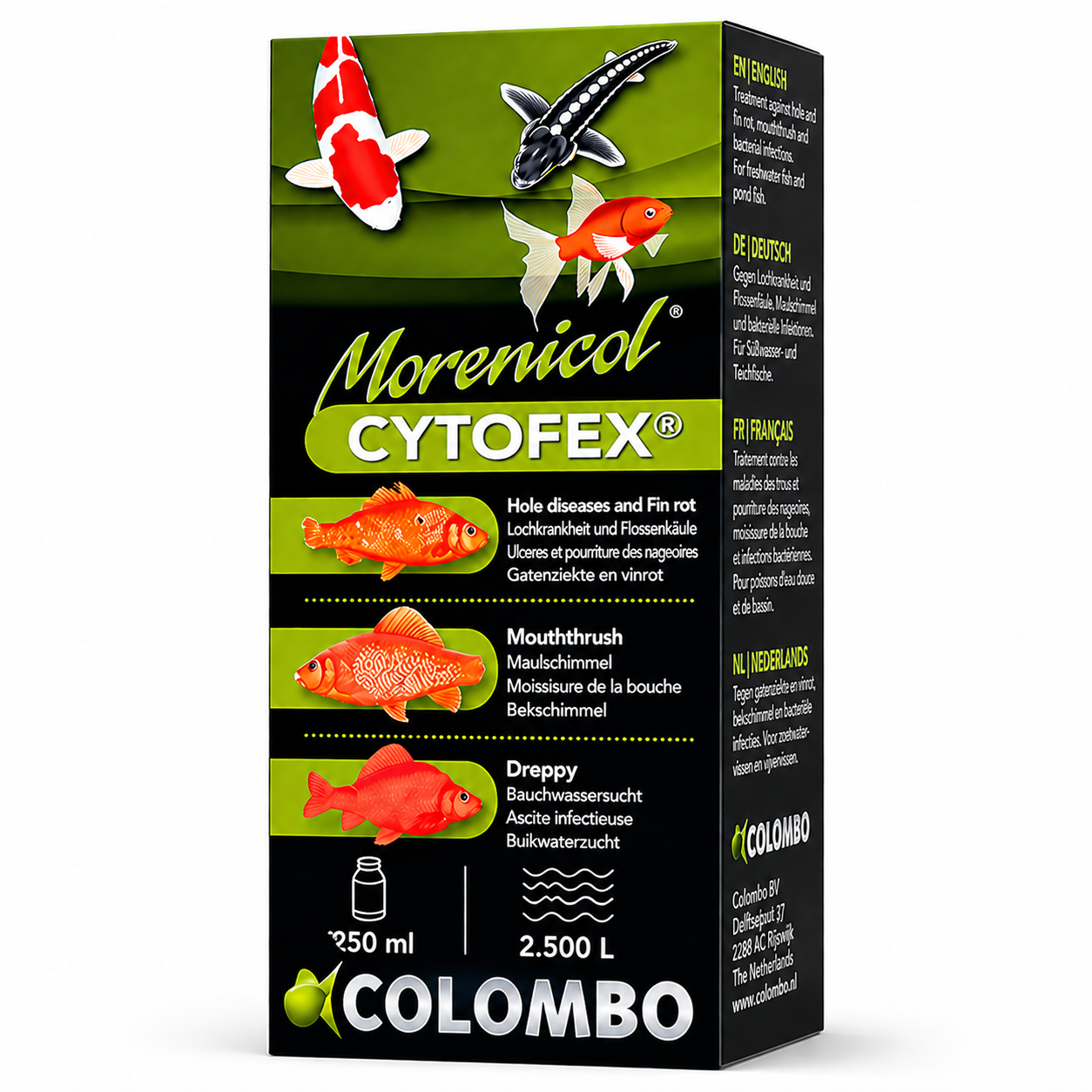 Colombo Cytofex Pond Fish Treatment | Fin Rot, Ulcers & Hole Disease Remedy