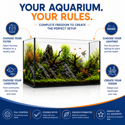 Aquael 25L Glass Aquarium Fish Tank - 41x25x25cm