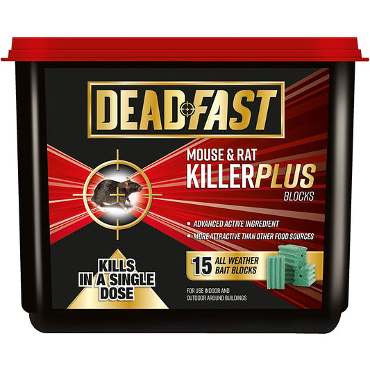Deadfast Mouse and Rat Killer Plus 15 Block 300g