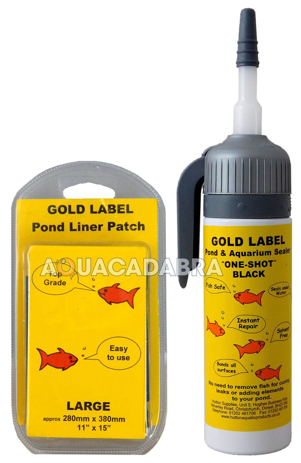 Gold Label Pond Liner Repair Kit Large Patch Sealant Black Clear