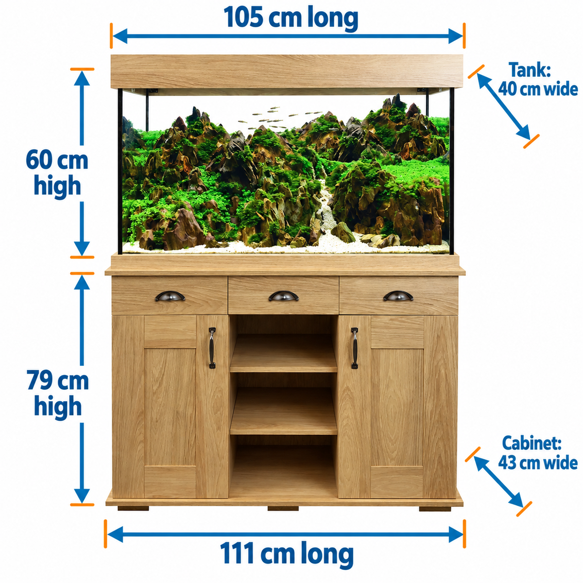 Fluval Shaker 252L Aquarium & Cabinet - Hampshire Oak