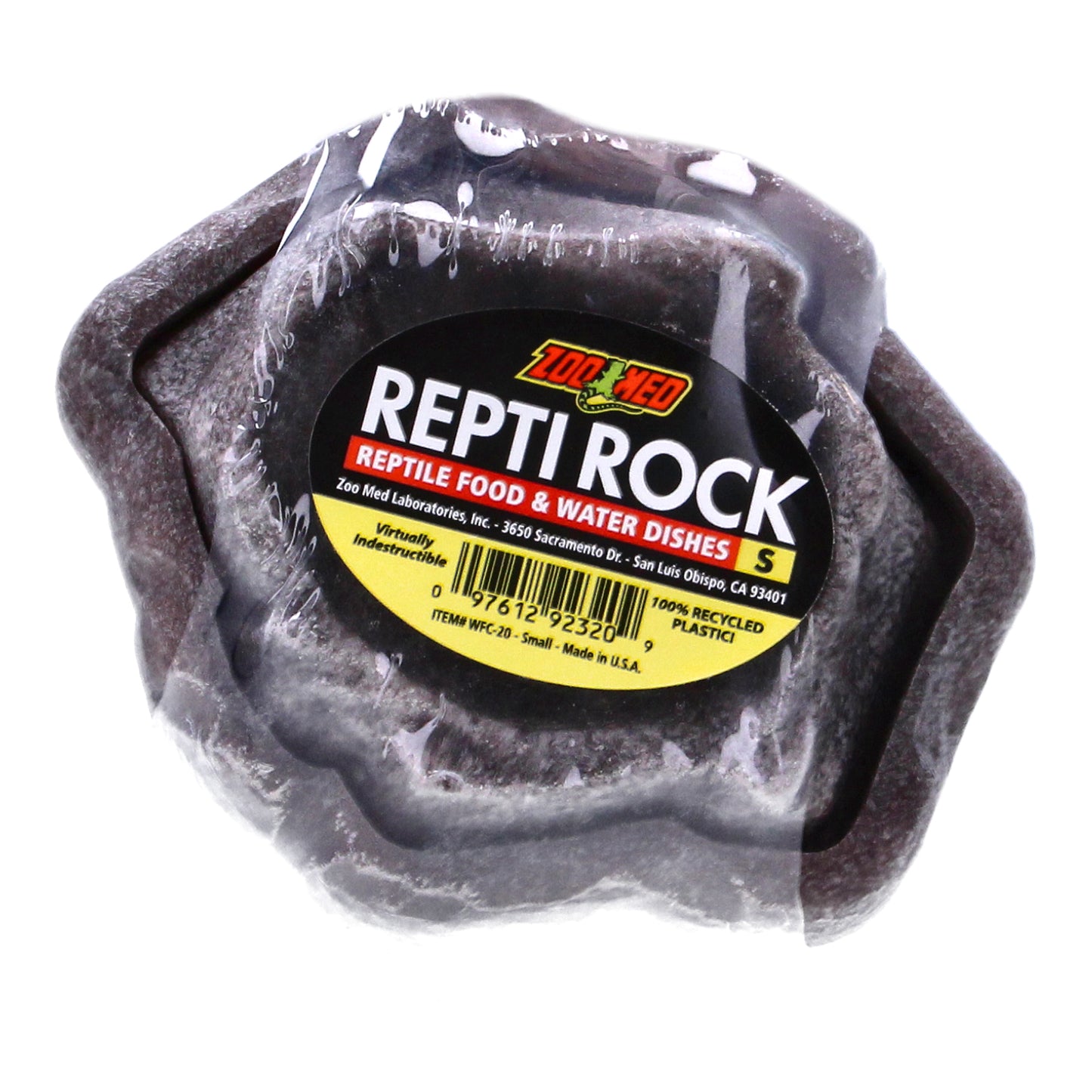 Zoo Med Large Repti Rock Food & Water Dish Set Black