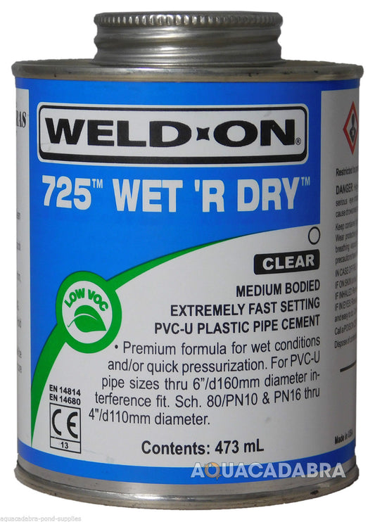 Weld-On 725 Wet R Dry PVC Pipe Cement 237ml
