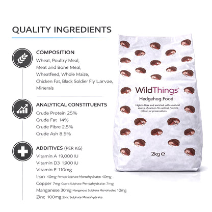 WildThings Hedgehog Flake Food 2kg - Fruit, Insects & Meat