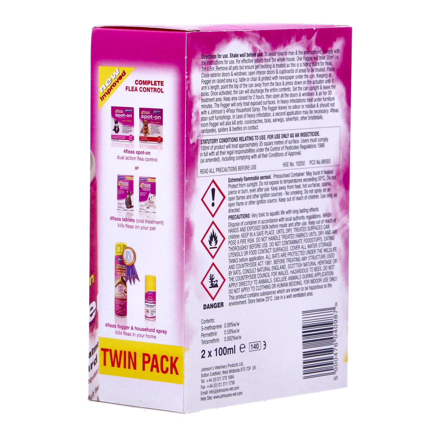 Johnsons 4fleas Room Fogger Twin Pack Flea Killer