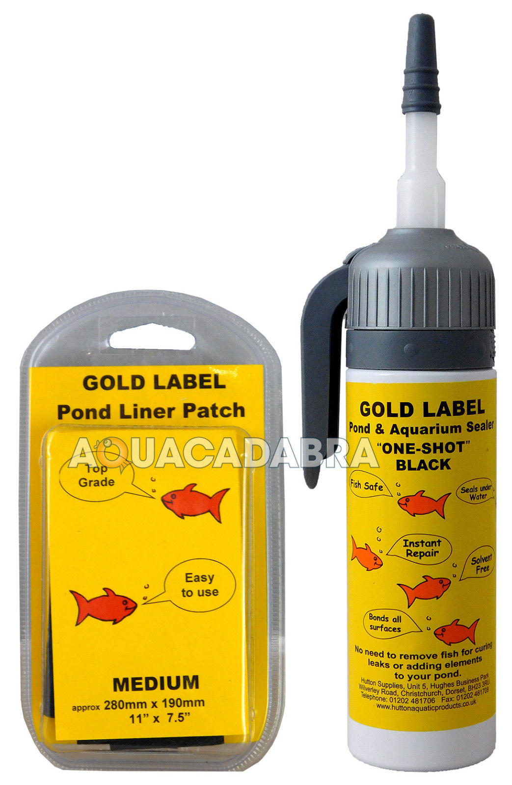 Gold Label Pond Liner Repair Kit Medium Patch Sealant Black Clear