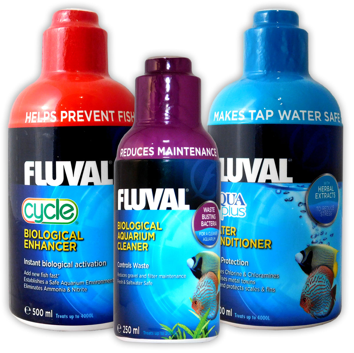 Fluval Bundle: Cycle, Aqua Plus 500ml & BioClean 250ml